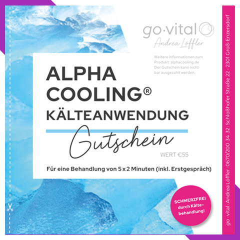 Gutsschein im Wert von € 55 für Alpha Cooling