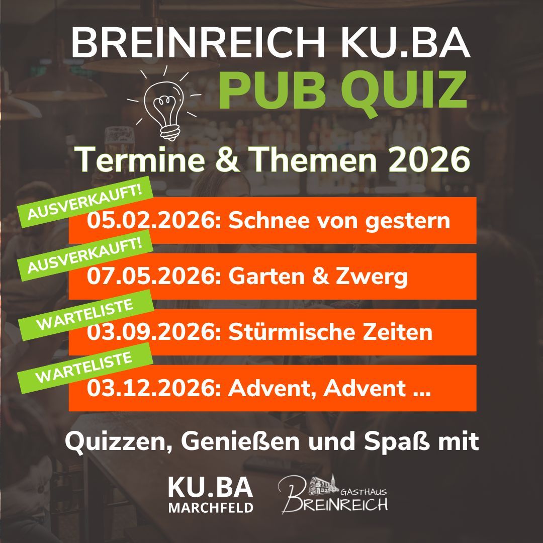 KU.BA Pub-Quiz Termine 2026 ausverkauft